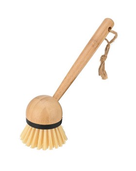Βούρτσα καθαρισμού πιάτων χειρός μπαμπού 22,5*7εκ