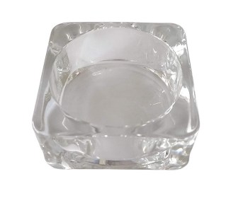 Γυάλινη καντηλόκουπα διάφανη 7*7*3,5εκ.