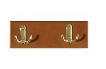 Ξύλινη κρεμάστρα τοίχου με χρυσούς γάντζους