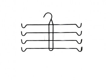 Μαύρη μεταλλική κρεμάστρα φούστας 4 θέσεων