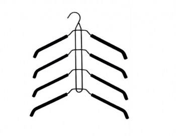 Μαύρη μεταλλική κρεμάστρα πουκαμίσων 4 θέσεων  με αφρολέξ