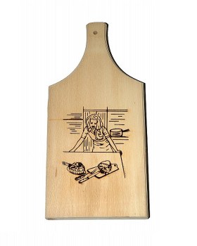 Ξύλινη επιφάνεια κοπής οξιά κοπέλα 34*18*2εκ